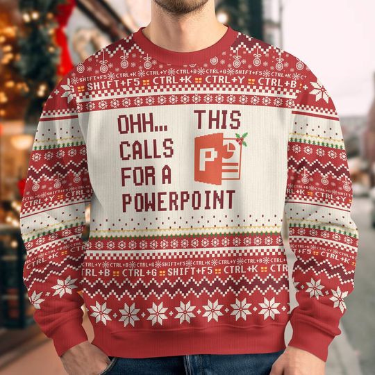Funny Office Sweater, Ohh This Calls for a Powerpoint Ugly Sweaters, Xmas Gift - Image 10