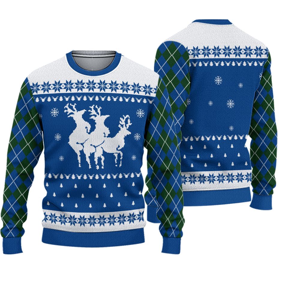 Funny Reindeer Ugly Christmas Sweater, Naughty Christmas