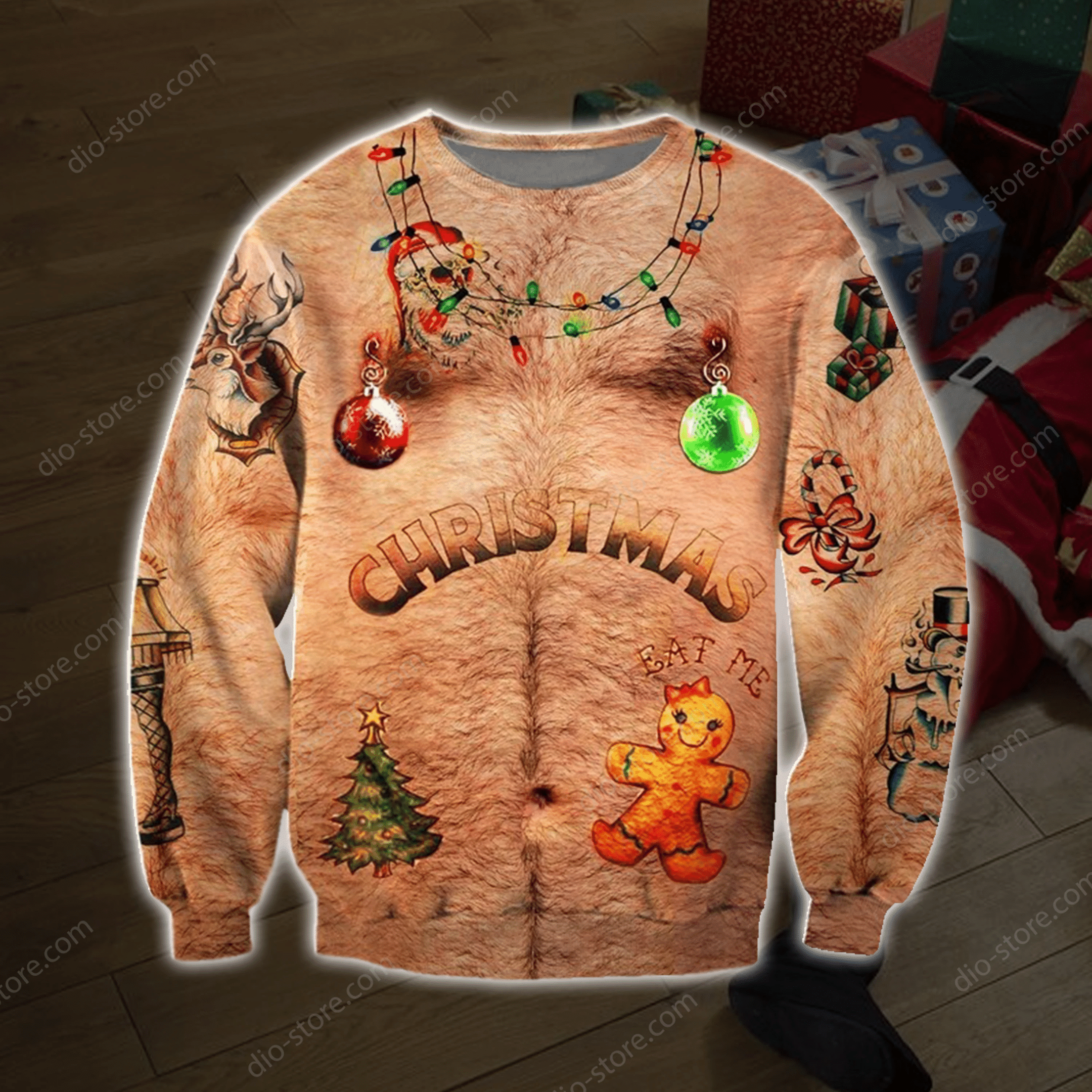 Funny Santa 3D Print Ugly Christmas Sweater Adult 3D Funny Matching for family