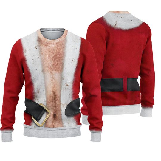 Funny Santa Claus ugly christmas 3D Sweater - Image 2