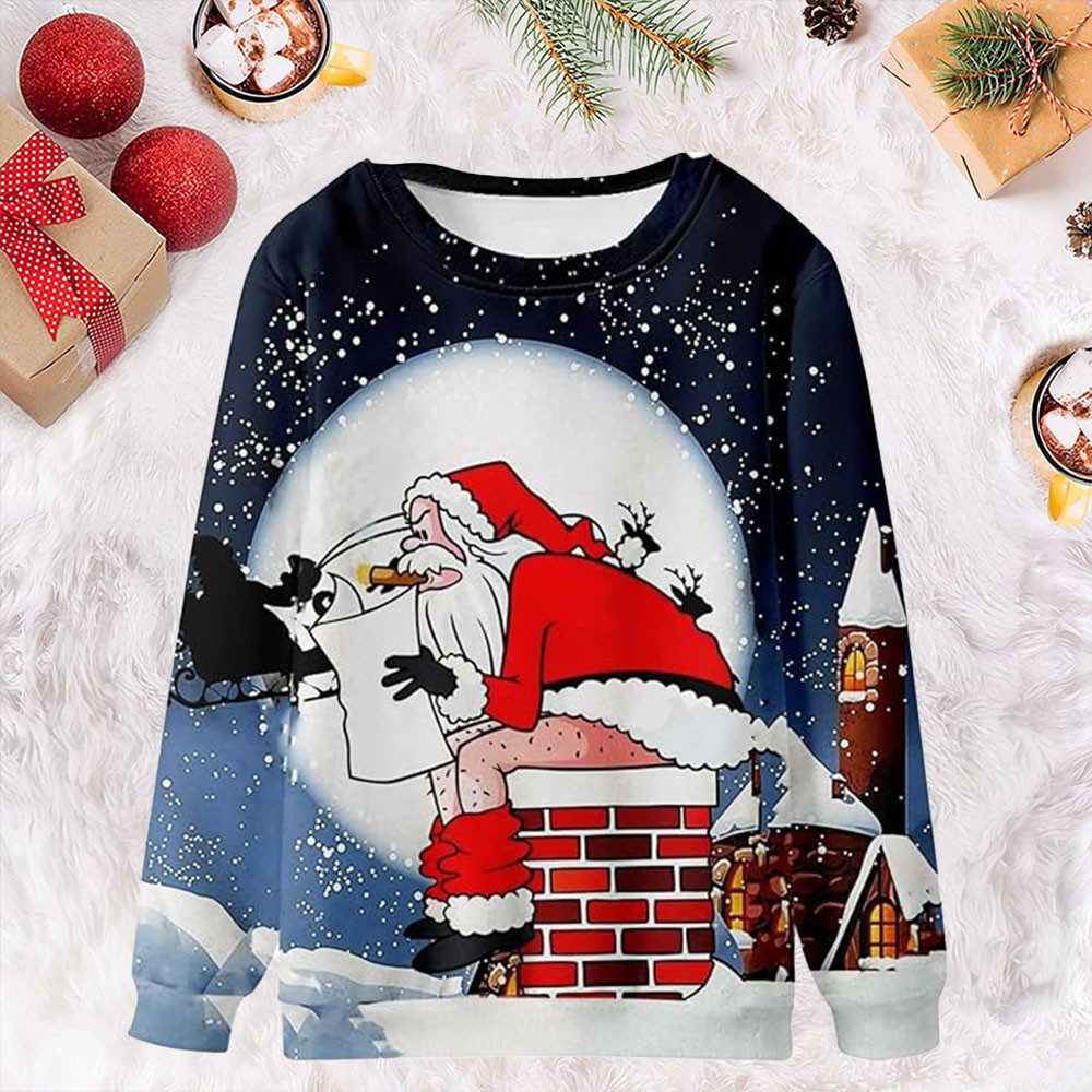 Funny Santa Claus Ugly Christmas Sweater Holiday Clothing Gifts For Christmas