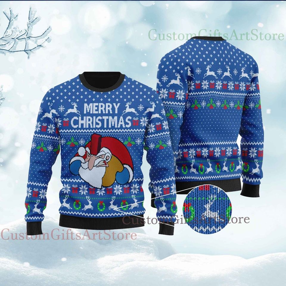 Funny Santa Falls Down Chimney National Lampoon's Vacation Ugly Christmas Sweater, Santa Xmas Sweater, Holiday Christmas Sweater - Image 5