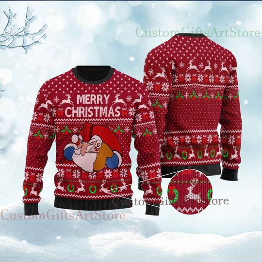 Funny Santa Falls Down Chimney National Lampoon's Vacation Ugly Christmas Sweater, Santa Xmas Sweater, Holiday Christmas Sweater - Image 8