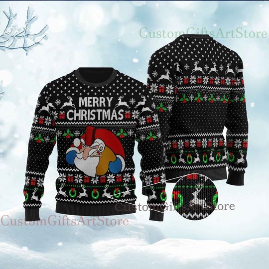 Funny Santa Falls Down Chimney National Lampoon's Vacation Ugly Christmas Sweater, Santa Xmas Sweater, Holiday Christmas Sweater - Image 9