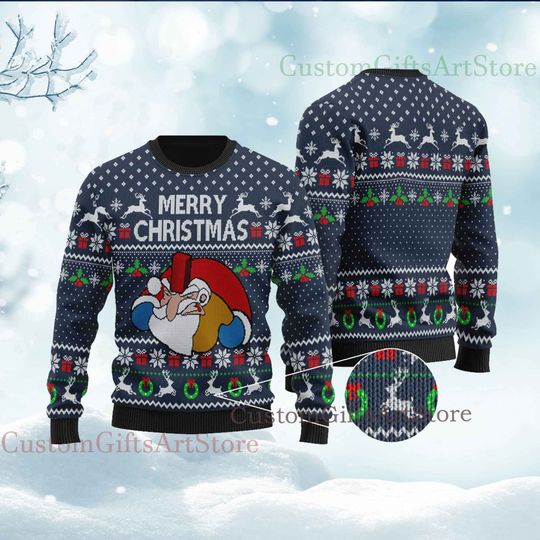 Funny Santa Falls Down Chimney National Lampoon's Vacation Ugly Christmas Sweater, Santa Xmas Sweater, Holiday Christmas Sweater - Image 7