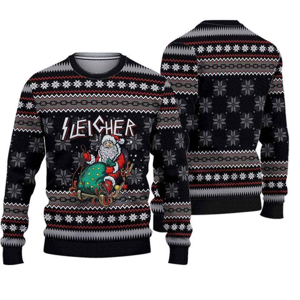 Funny Santa Sleigher Christmas Ugly Sweater, Hamm's Beer 3D Sweater