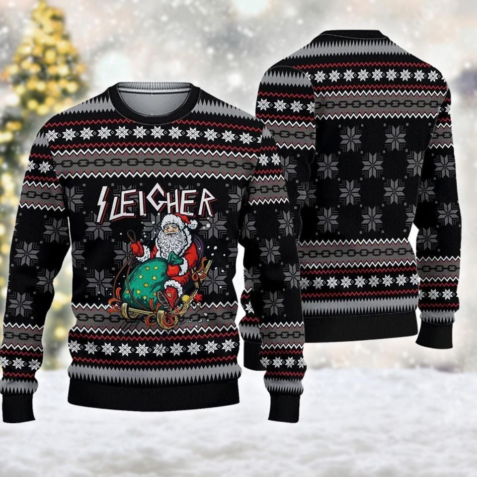 Funny Santa Sleigher Christmas Ugly Sweater, Santa Claus Christmas Sweatshirt