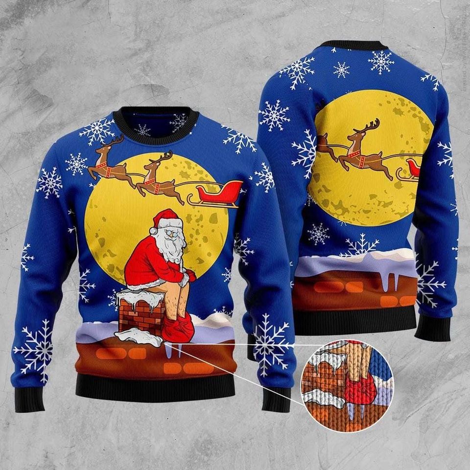 Funny Santa Xmas Ugly Christmas Sweater, Cute Santa Xmas S