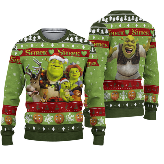 Funny Shrek Christmas Ugly Sweater - Image 2