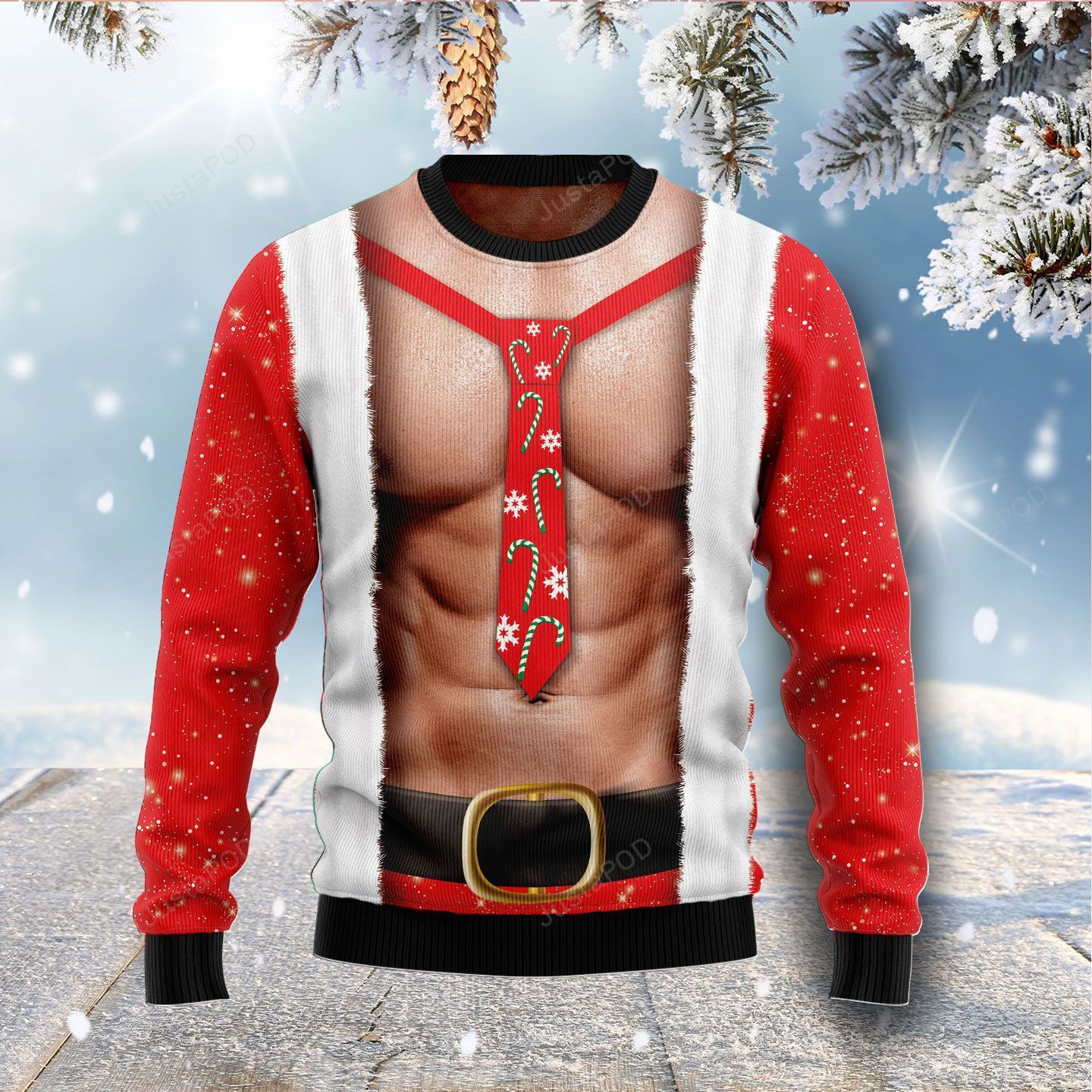 Funny Six Pack Muscle Ugly Christmas Sweater Adult 3D Funny Matching for family