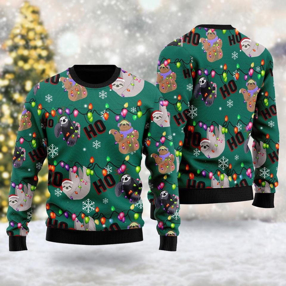 Funny Sloth Ugly Christmas Sweater, Sloth Christmas Gift For Men Women Kid