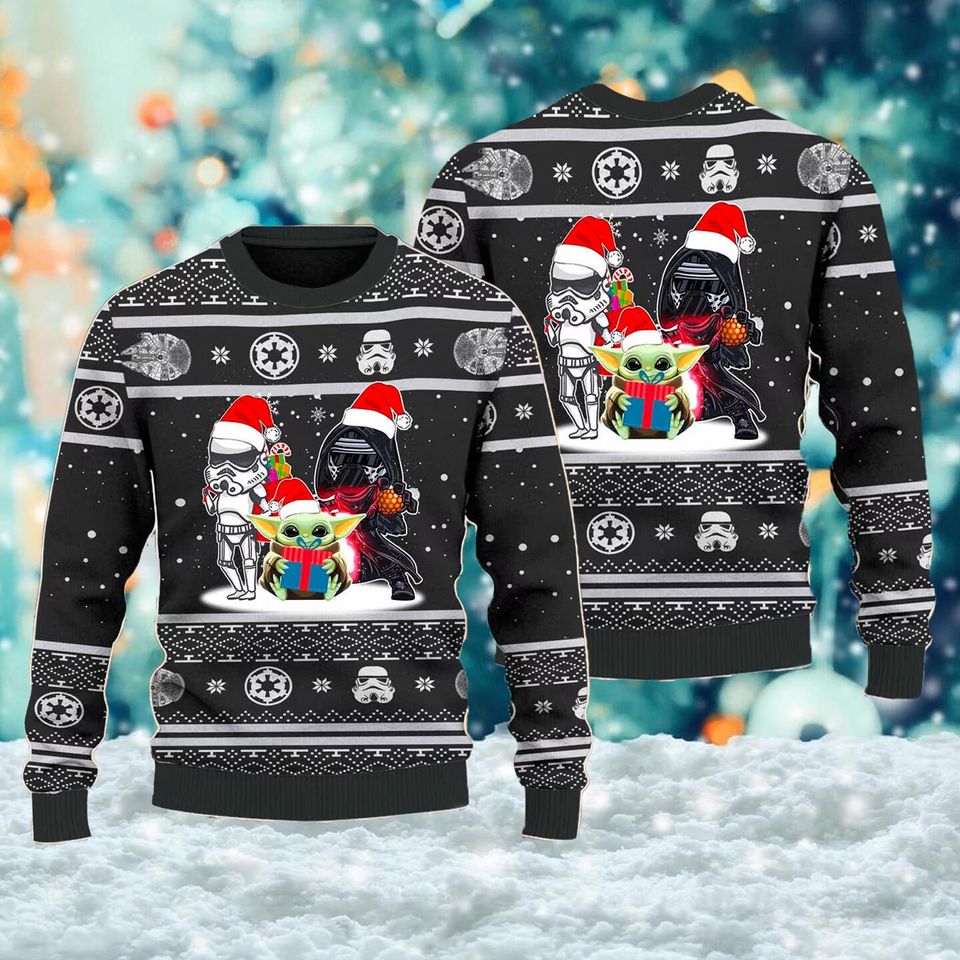 Funny Star Family 3D Ugly Christmas Sweater