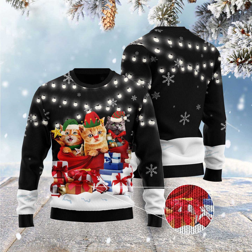 Funny Sweaters Cat Gifts Noel Ugly Christmas Sweater Gift For Cat Lover
