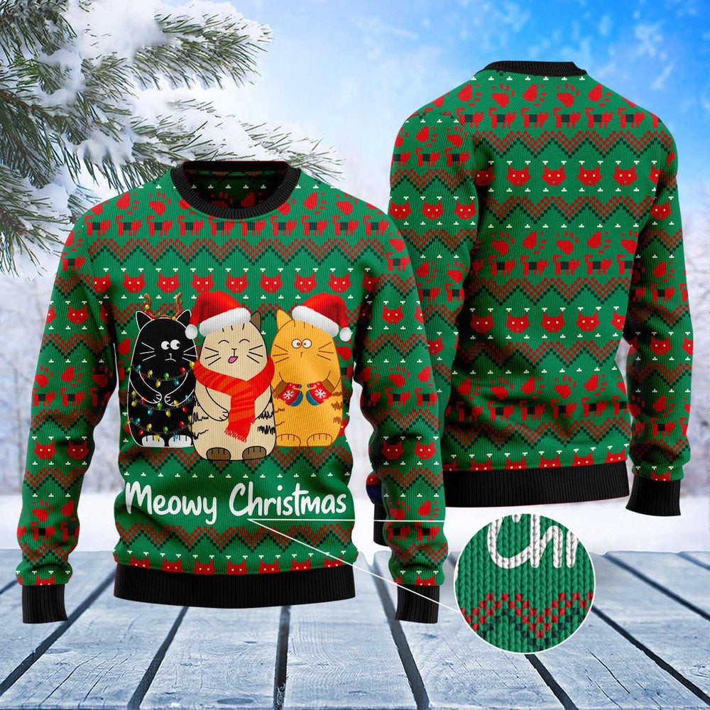 Funny Sweaters Cat Meowy Christmas Ugly Christmas Sweater Gift For Cat Lover