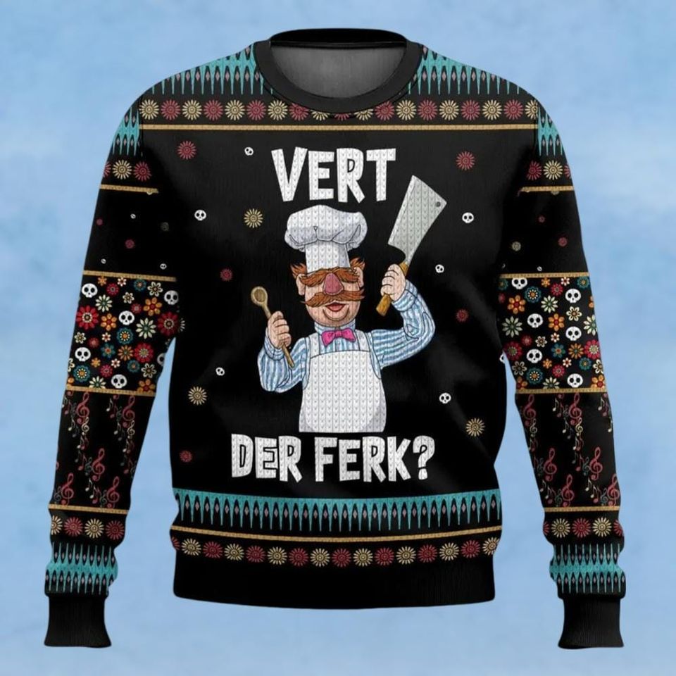 Funny Swedish Chef Vert Der Ferk Ugly Christmas Sweater