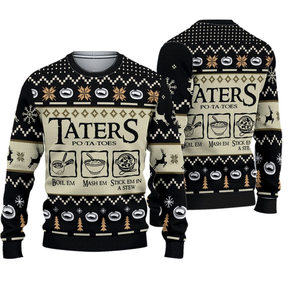 Funny Taters Potatoes Christmas Sweater