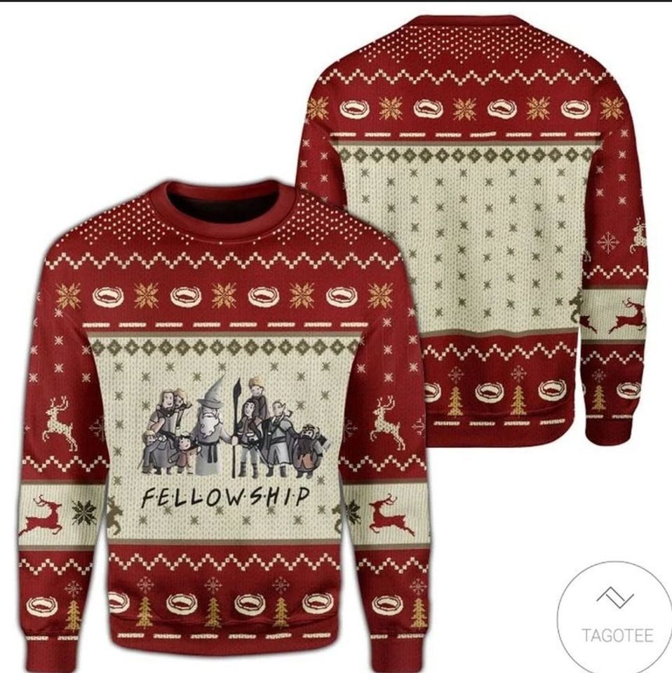 Funny The Fellowship Ugly Sweater, Lord of the Rings Ugly Christmas Sweater