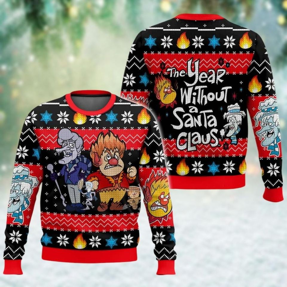 Funny The Year Without A Santa Claus Sweater, Miser Brothers Ugly Sweater