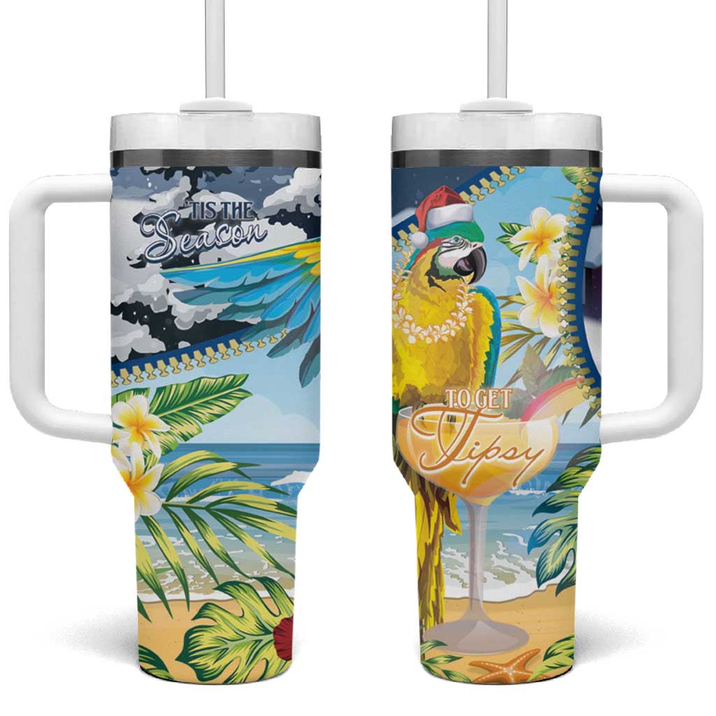 Funny Tropical Christmas Tis The Season To Get Tipsy Custom Stanley Cup 40 oz 30 oz Tumbler With HandleTVC2301360