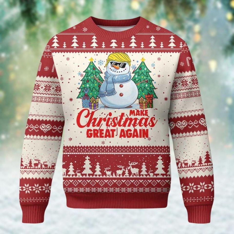 Funny Trump Christmas Sweater, Make American Great Again