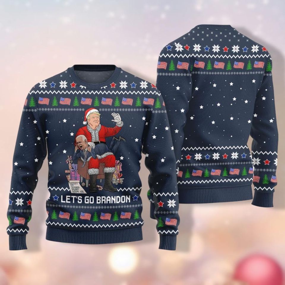 Funny Trump Ugly Christmas Sweater, Merry Christmas Great Again Ugly Sweater