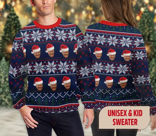 Funny Trumpmas Christmas Ugly Sweater, Santa Trump 2024 Ugly Christmas Sweatshirt - Image 9