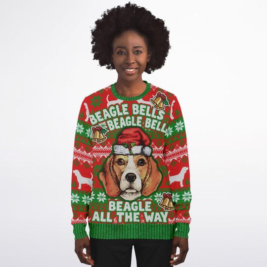 Funny Ugly Christmas Sweatshirt - Beagle Bells, Beagle All the Way Ugly Sweatshirts - Image 11