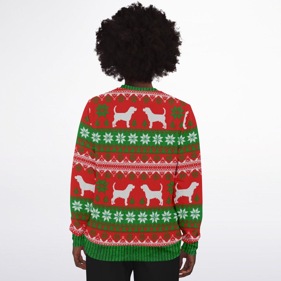 Funny Ugly Christmas Sweatshirt - Beagle Bells, Beagle All the Way Ugly Sweatshirts - Image 3