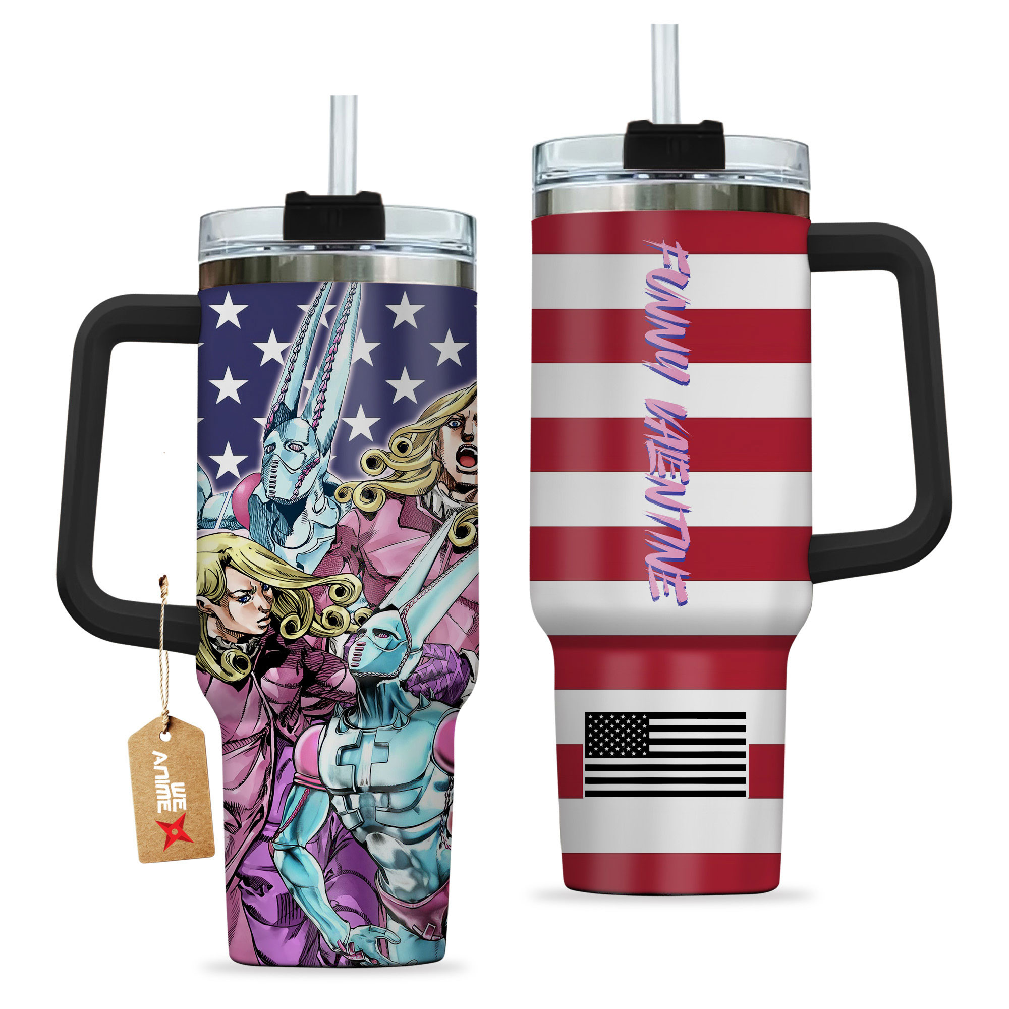 Funny Valentine JoJo’s Bizarre Anime Custom Stanley Cup 40 oz 30 oz Tumbler With HandleTVC2301149 - Image 2