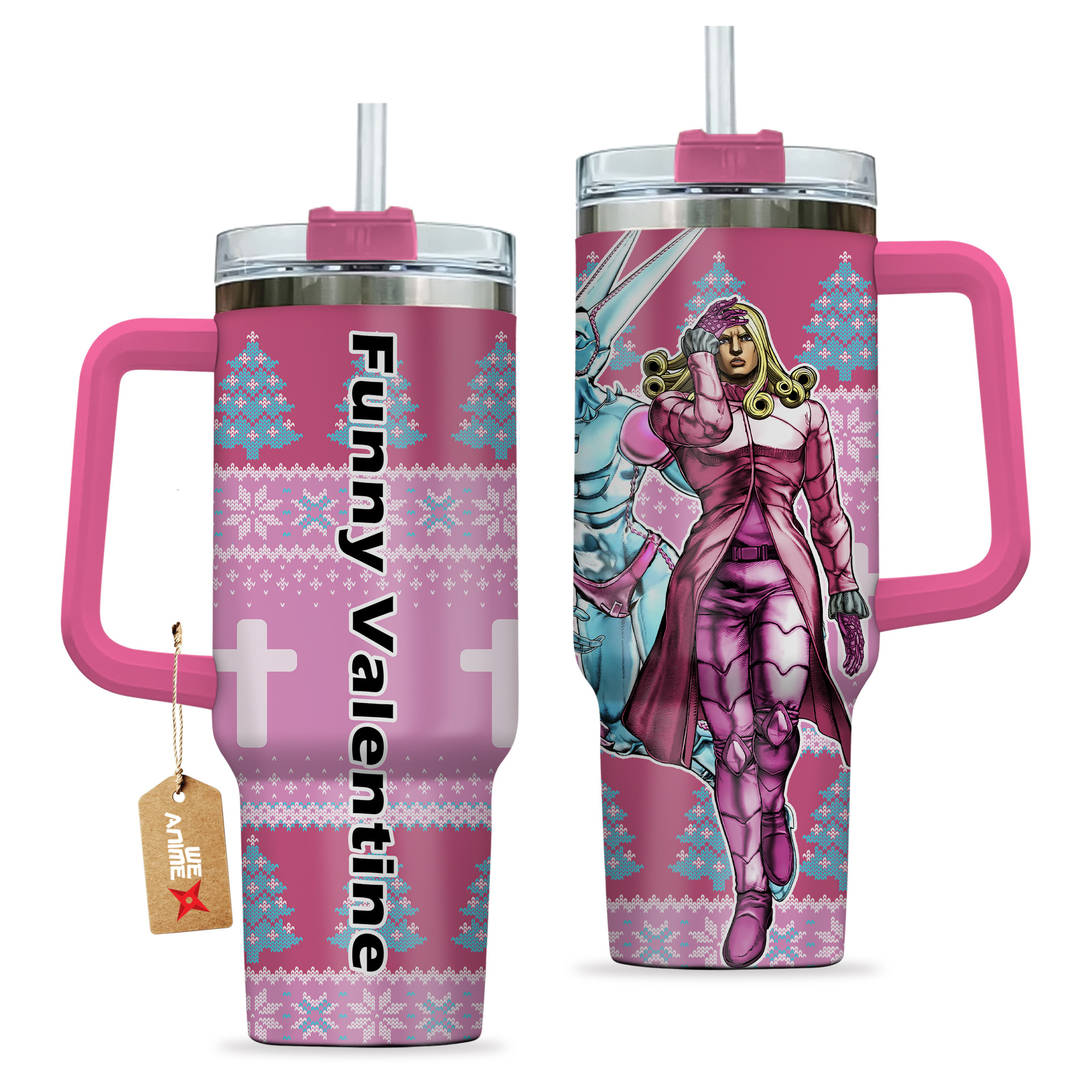 Funny Valentine JoJo’s Bizarre Anime Custom Stanley Cup 40 oz 30 oz Tumbler With HandleTVC2301165 - Image 2