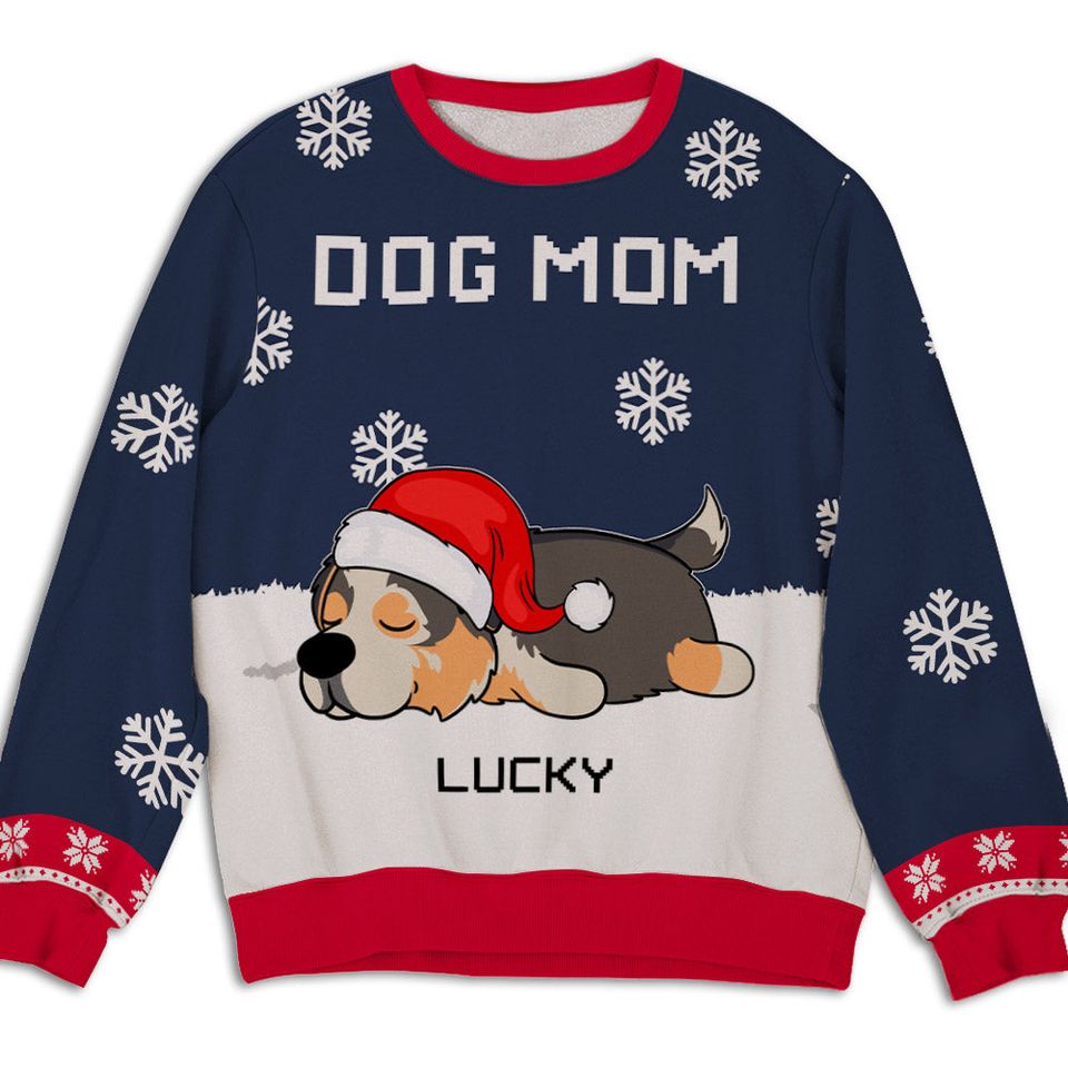 Fur Mom Dad Winter Custom Christmas Personalized Pet Dog Ugly Sweatshirt