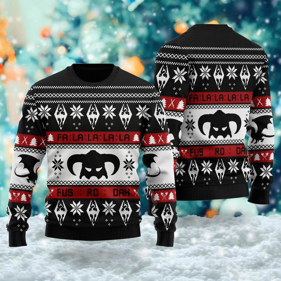 Fus Ro Dah Quotes 3D All Over Printed T-shirt, Famous Game Ugly Christmas Sweater