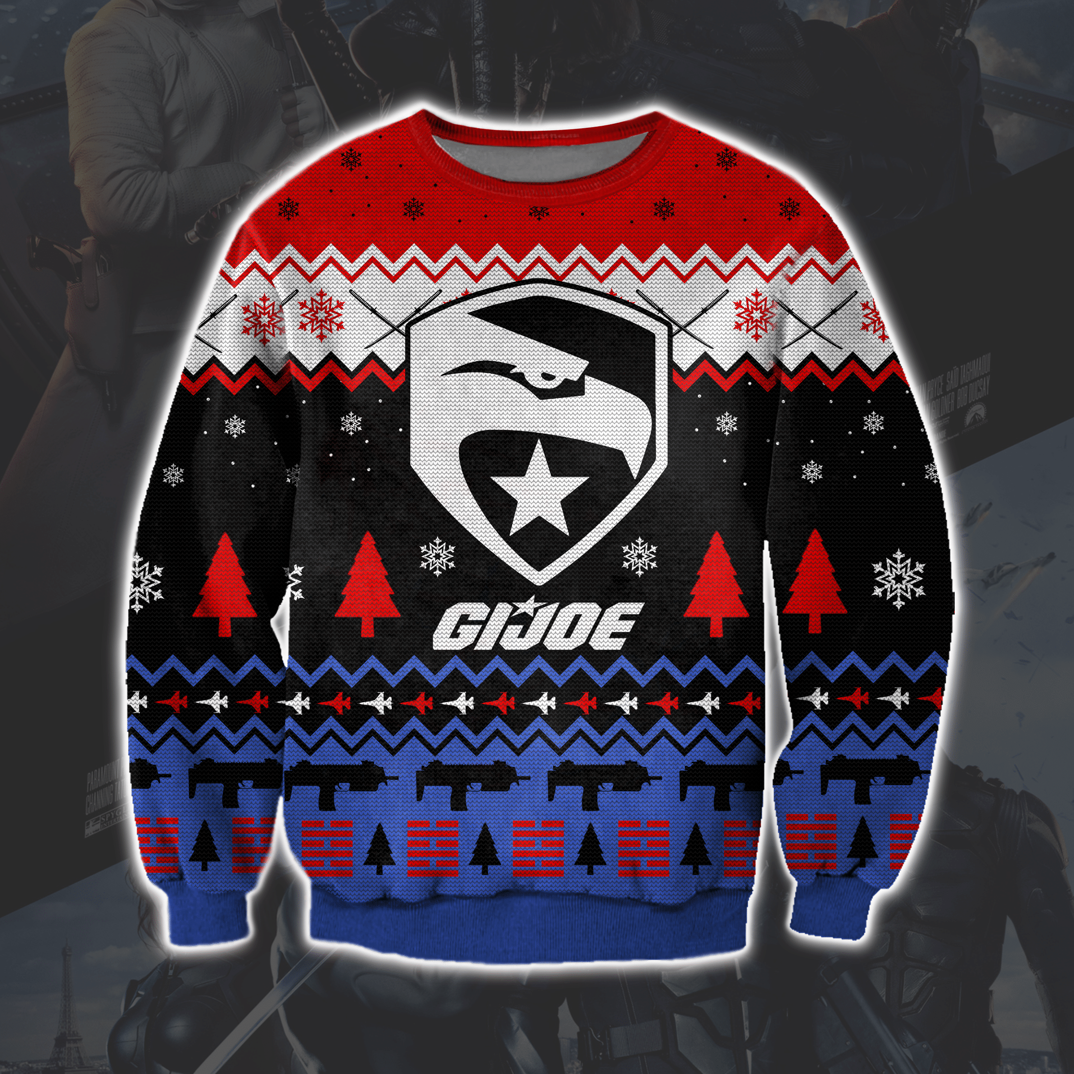 G.I.Joe Cobra 3D Print Knitting Pattern Ugly Christmas Sweater Adult 3D Funny Matching for family