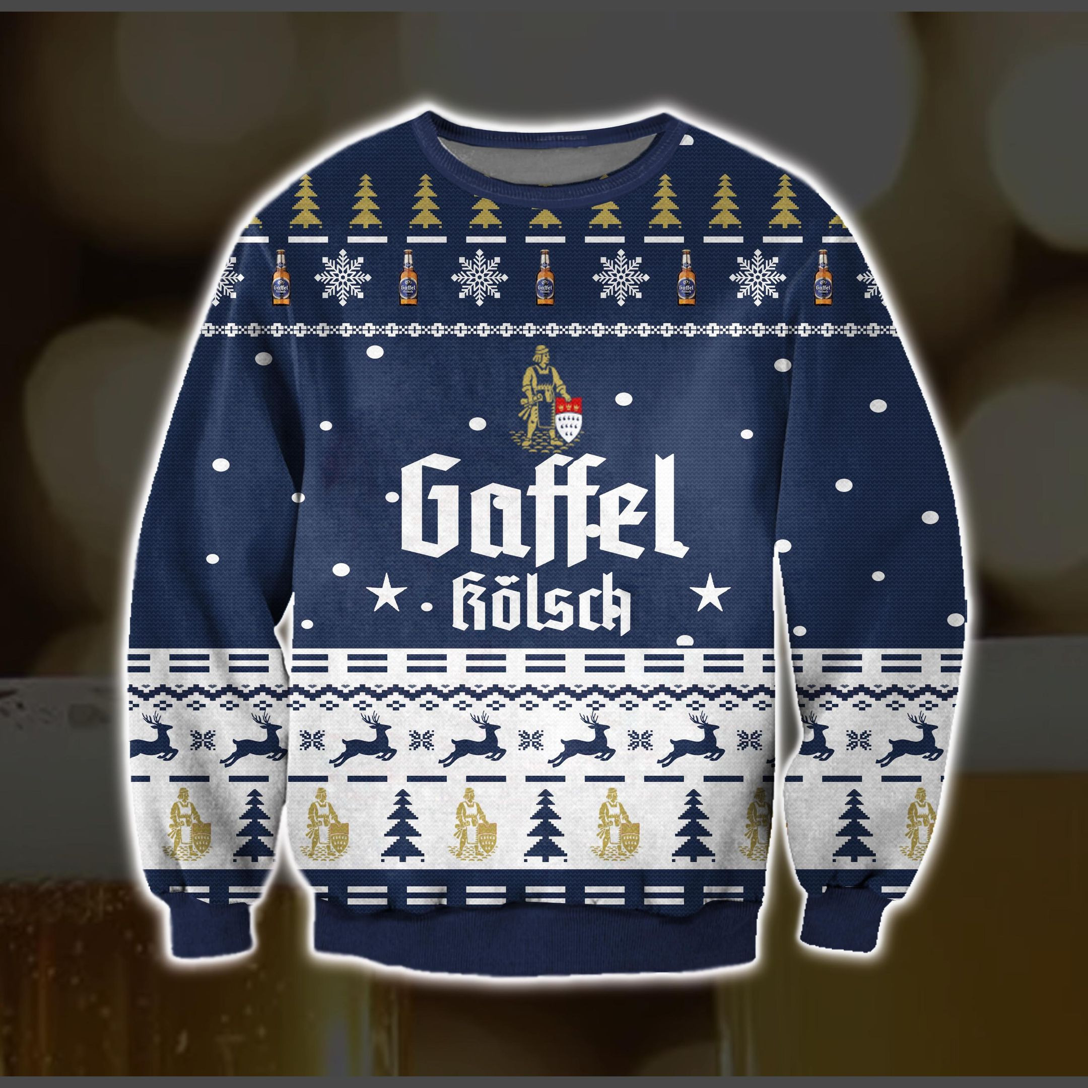 Gaffel Kolsch Beer 3D All Over Print Ugly Christmas Sweater Adult 3D Funny Matching for family