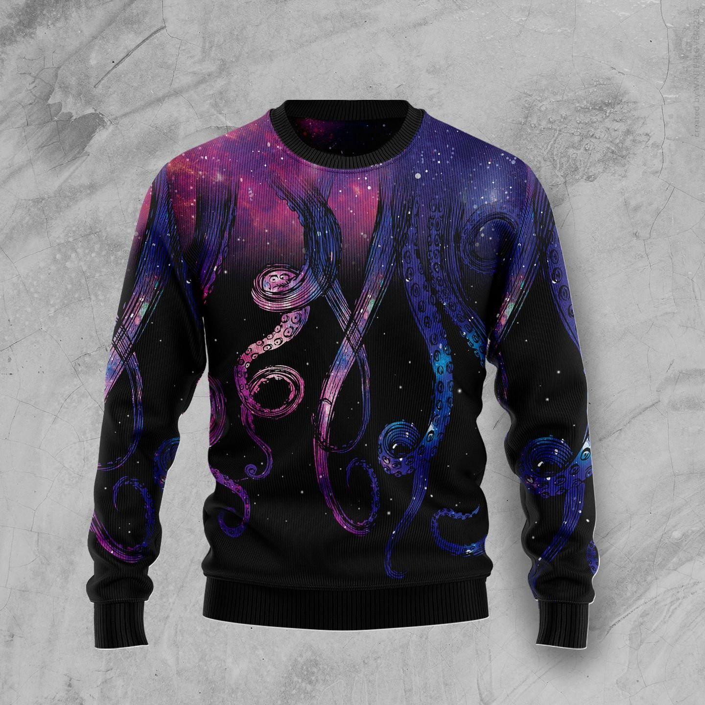 Galaxy Octopus Ugly Christmas Sweater Adult 3D Funny Matching for family
