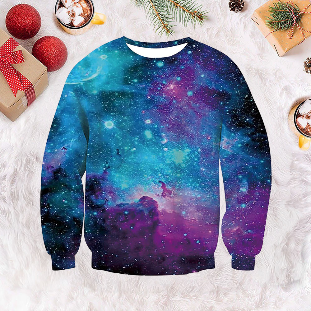 Galaxy Ugly Christmas Sweater Unique Christmas Sweaters Best Friends Gifts