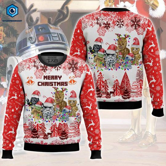 Galaxy'S Edge Ugly Christmas Sweater, Starwar Merry Christmas Sweater - Image 4