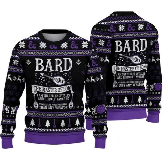 Game Classes Collection Christmas Wool Sweater, The Master Of Song Ugly Sweater - Image 3