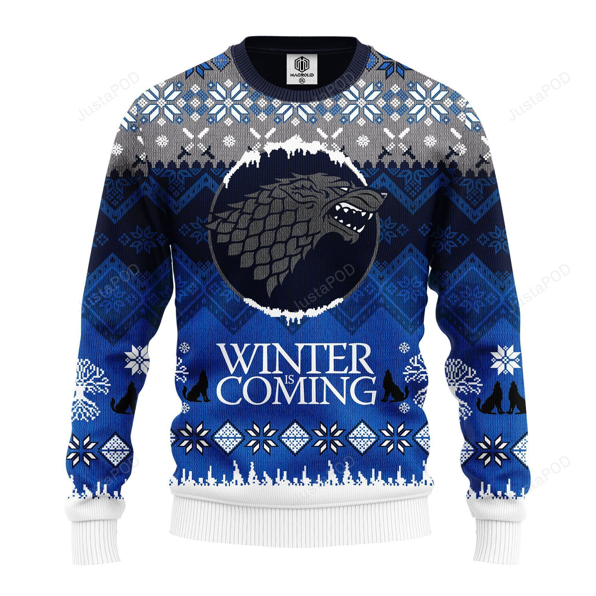 Game Of Thrones Winter Winter Is Coming Ugly Christmas Sweater Adult 3D Funny Matching for family