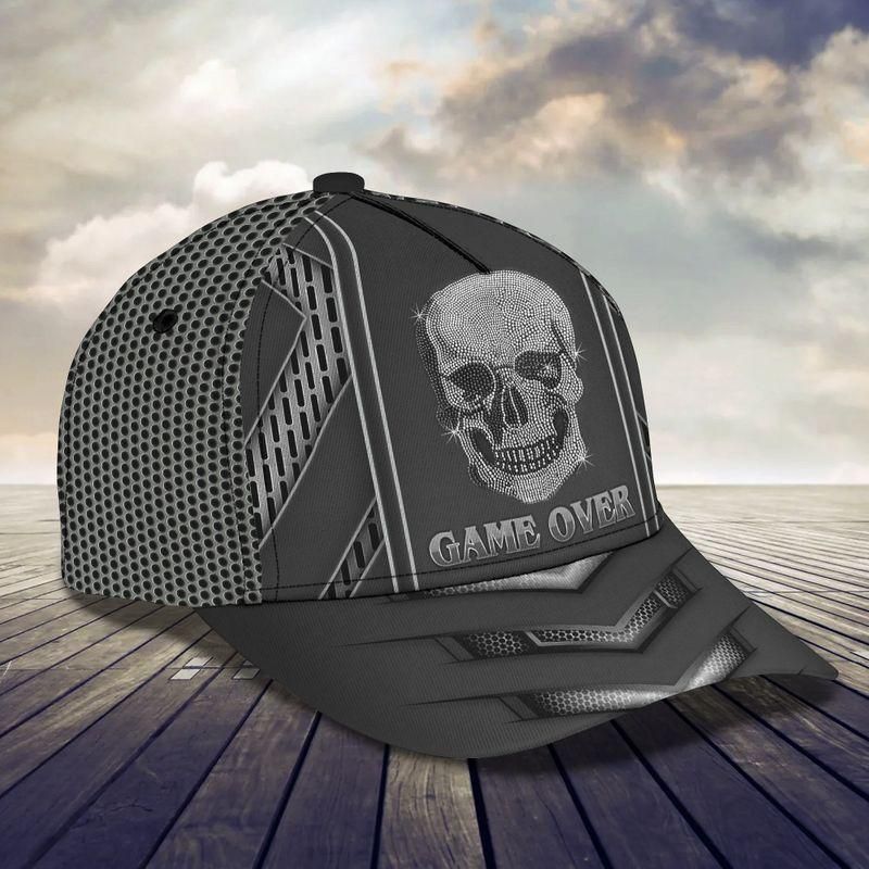 Game Over Skull Black Classic Cap Baseball Cap Trucker Hats Custom Hats Gifts For Men & Women