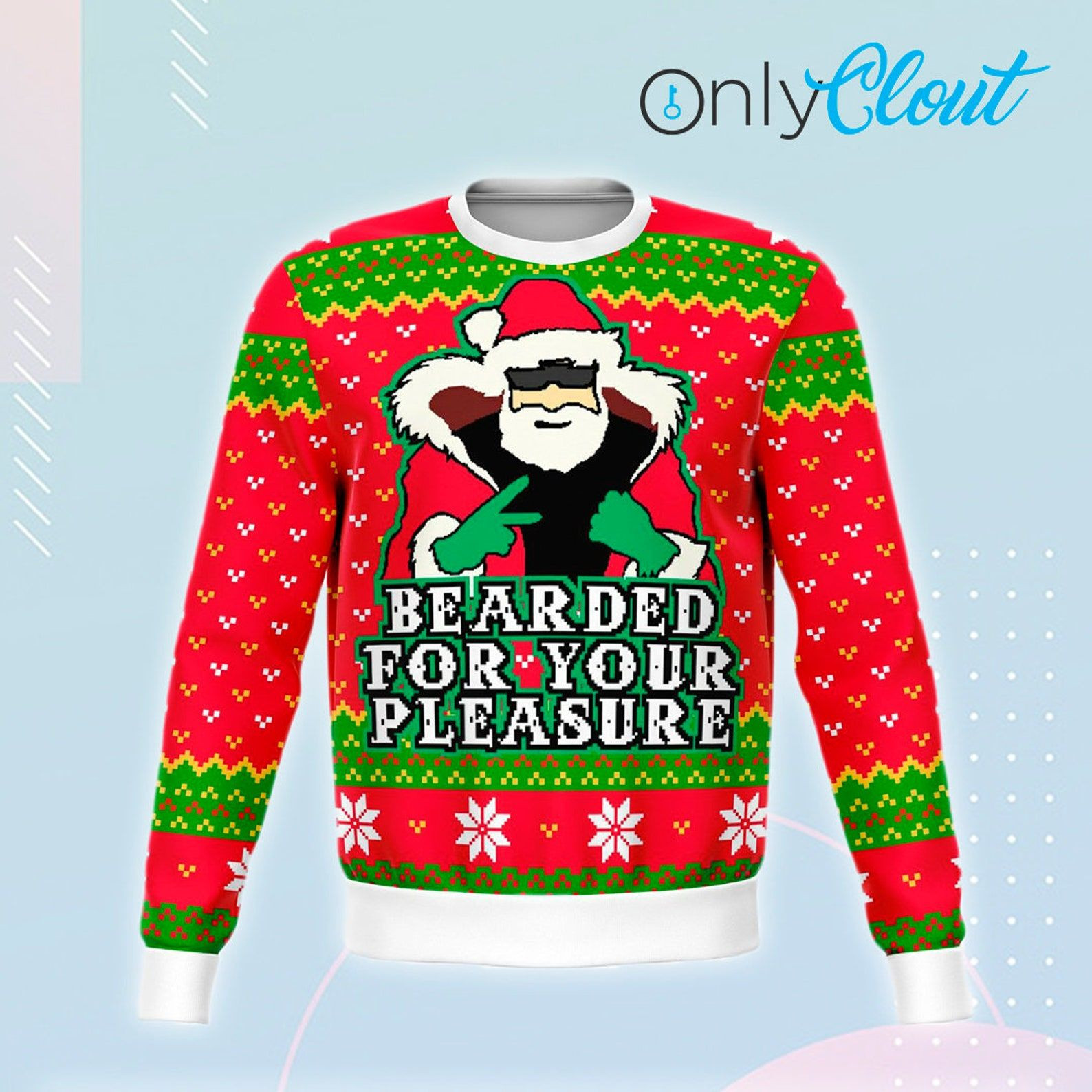 Gangsta Santa Funny Ugly Christmas Sweater Adult 3D Funny Matching for family