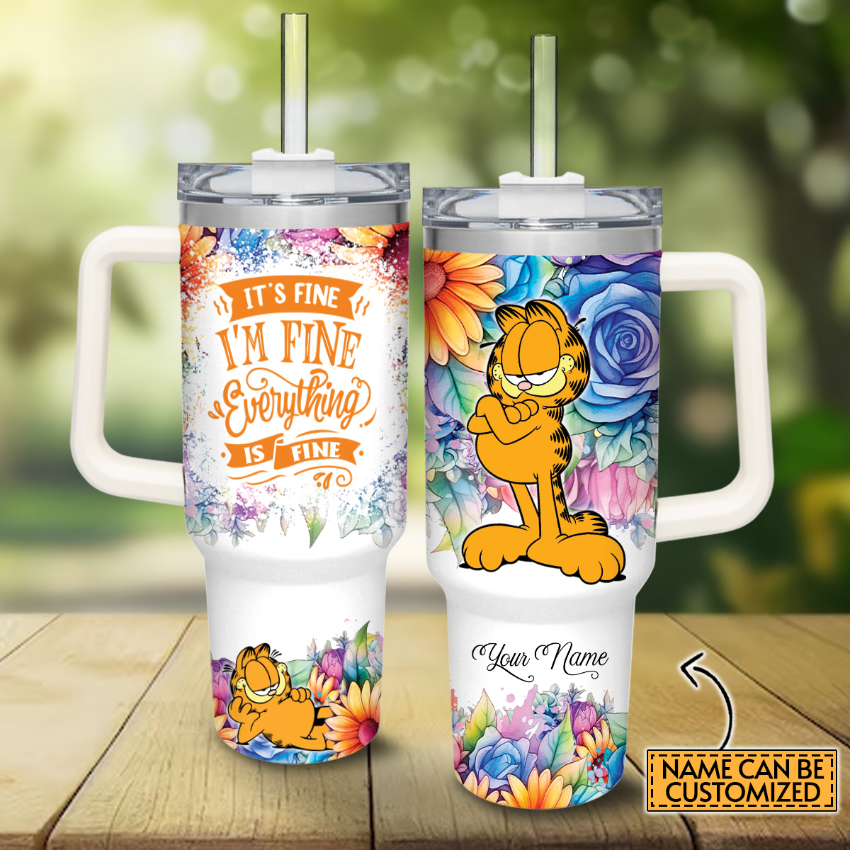 Garfield Cartoon Custom Stanley Cup 40 oz 30 oz Tumbler With HandleTVC2301823