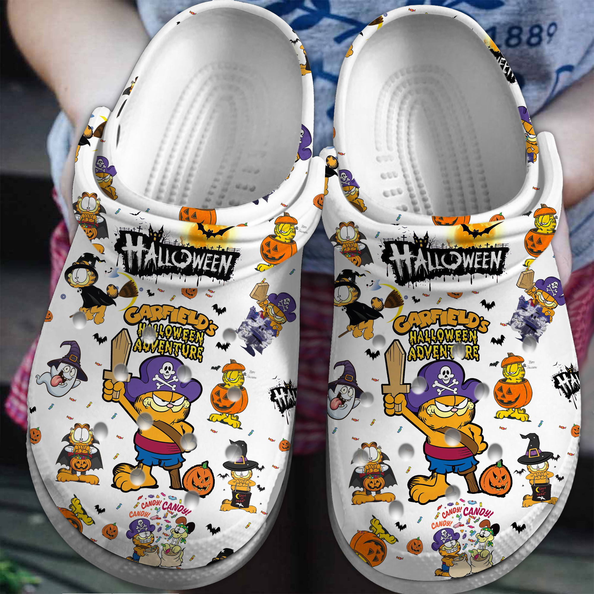 Garfield Cartoon Movie Crocs Crocband Clogs Shoes Comfortable For Men Women and Kids