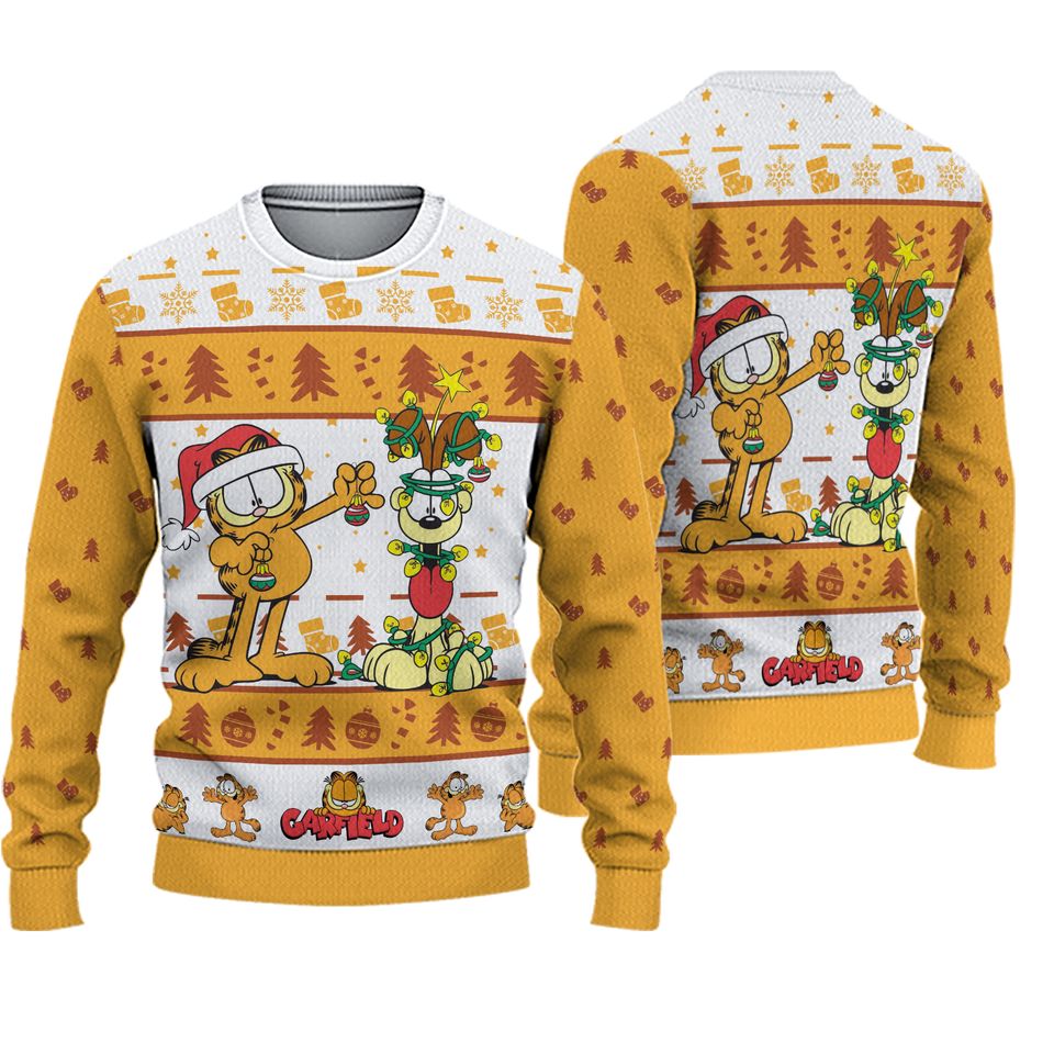 Garfield Cat Ugly Christmas Sweater, Best Xmas present, Top Xmas gift
