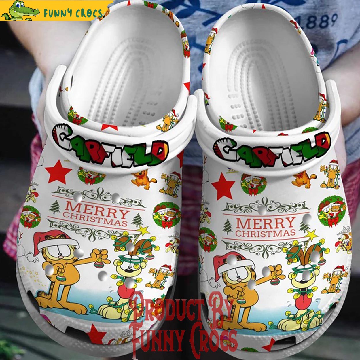 Garfield Movie Christmas Crocs Crocband Clogs Shoes Comfortable For Men Women and Kids