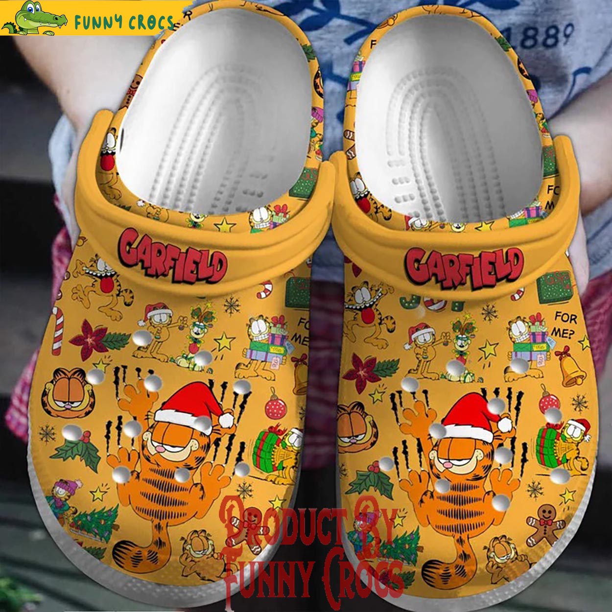 Garfield Movie Christmas Crocs Crocband Clogs Shoes Comfortable For Men Women and Kids
