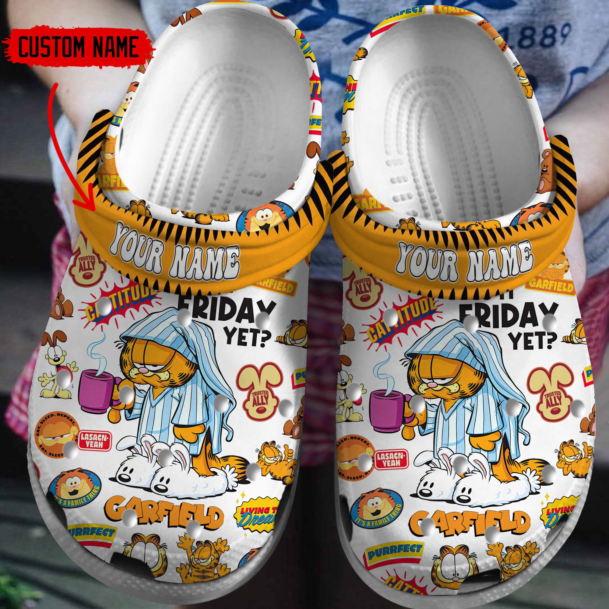 Garfield Movie Crocs Crocband Clogs Shoes Comfortable For Men Women and Kids