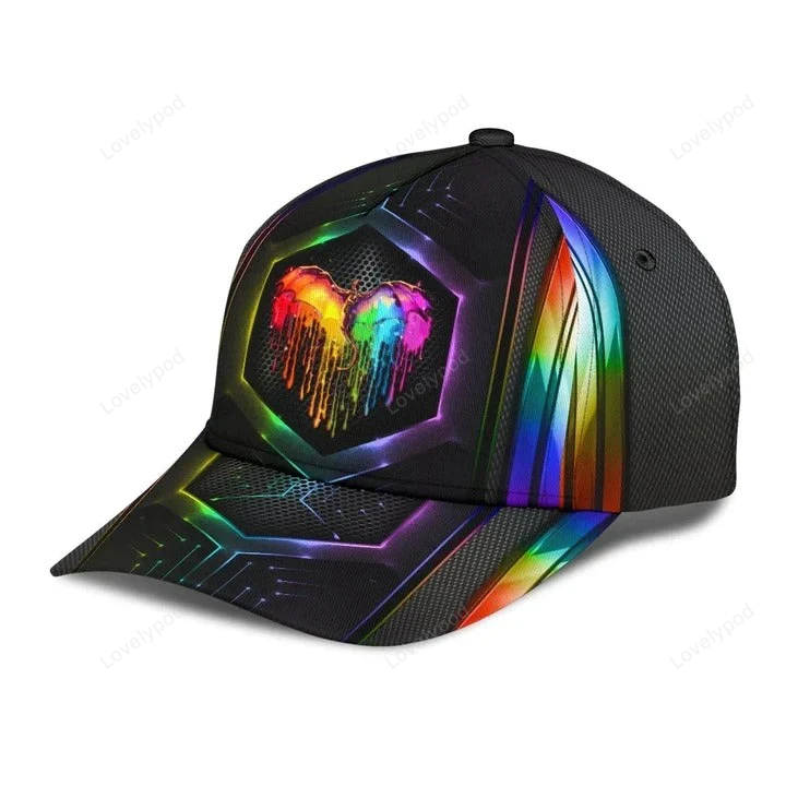 Gay Pride 3D Baseball Cap, Hope Will Never Be Silent Lgbt Printing Baseball Cap Hat, Lesbian Cap Trucker Hats Custom Hats Gifts For Men & Women