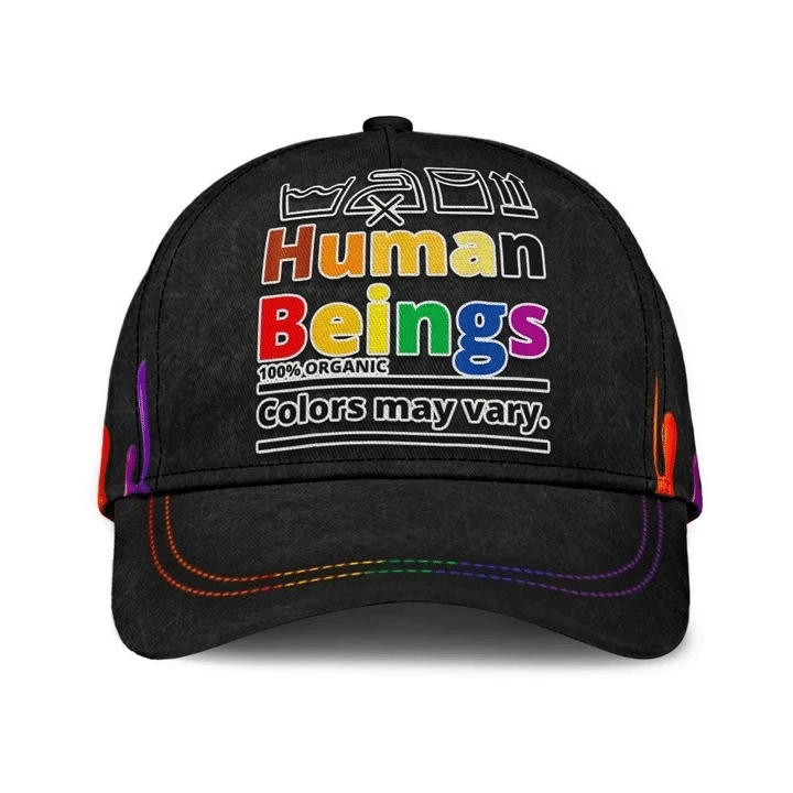 Gay Pride Baseball Cap, Human Beings Colors May Vary Lgbt Printing Baseball Cap Hat Trucker Hats Custom Hats Gifts For Men & Women