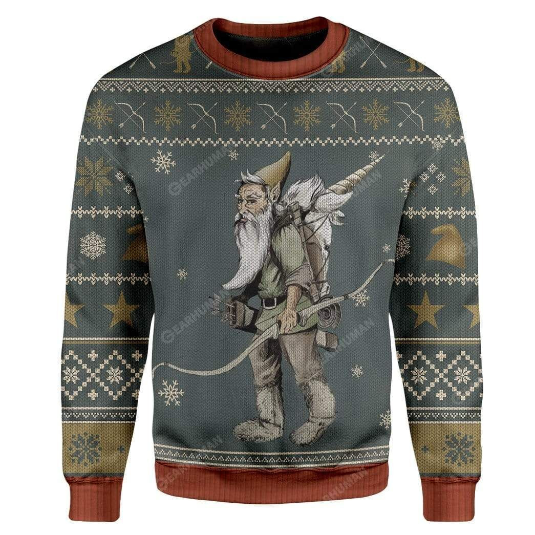 Gearhumans Ugly Gnome Ugly Christmas Sweater Adult 3D Funny Matching for family